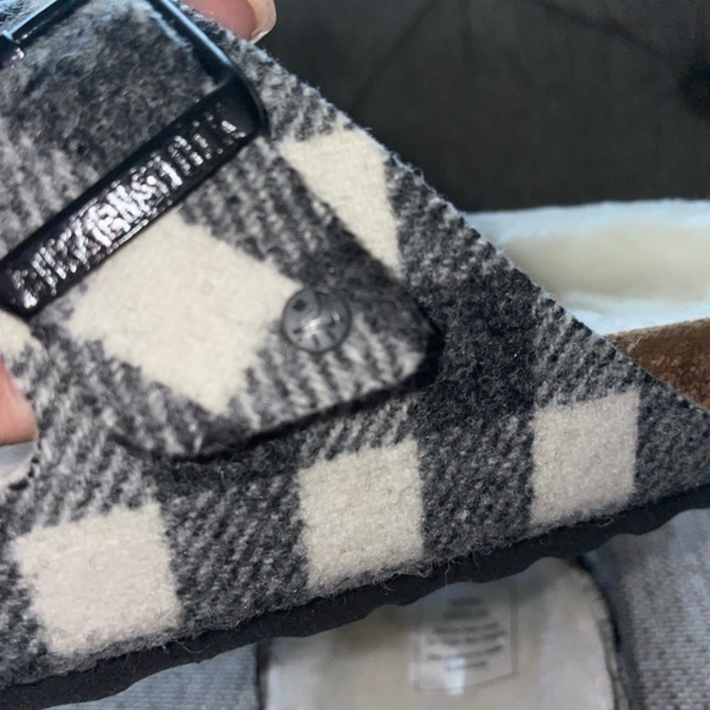 New Arizona Plaid Shearling Birkenstock Sandals women size 37 - Picture 10 of 10